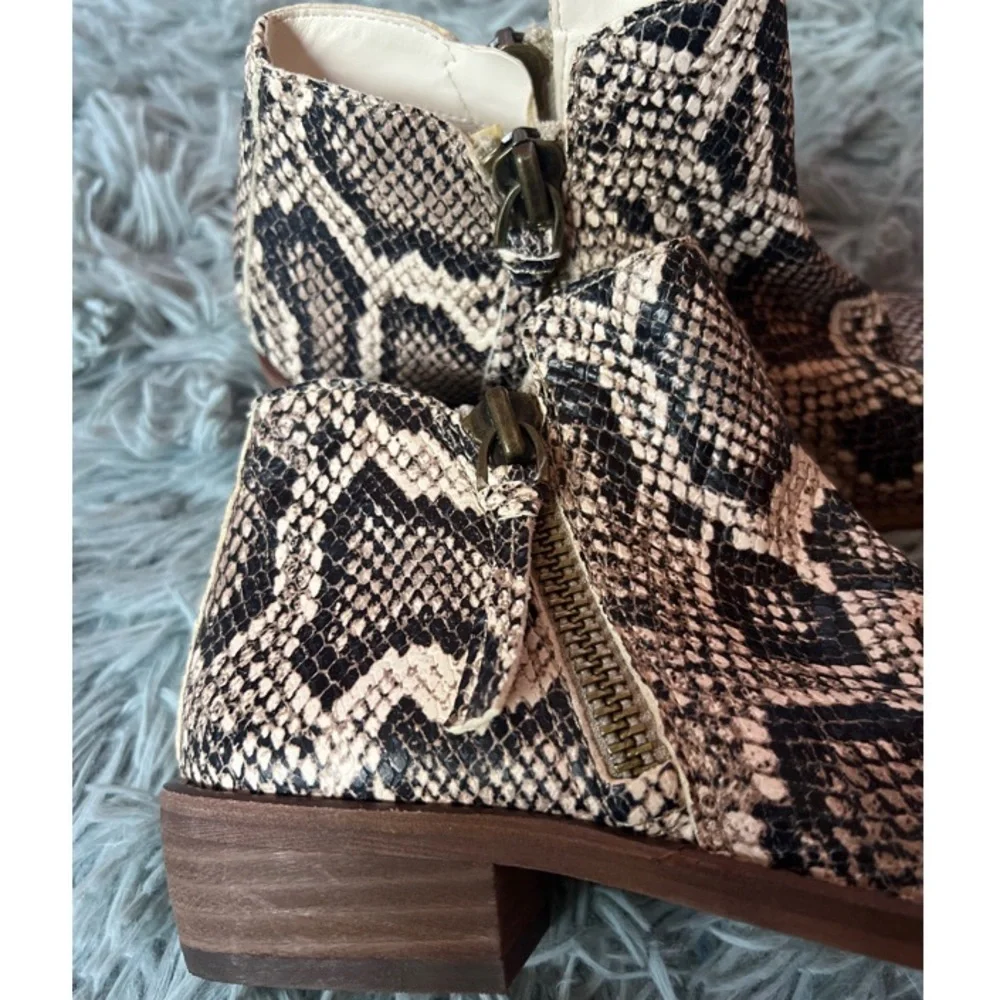 Snake Print Ankle Boots